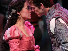 Melisa Pereyra and Christopher Sheard in Romeo and Juliet, 2014.