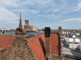 Covered Brick Chimney at Pabst Mansion