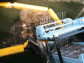 The TrashVeyor in the Kinnickinnic River