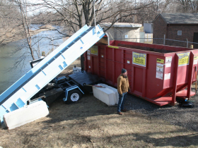 The TrashVeyor in the Kinnickinnic River