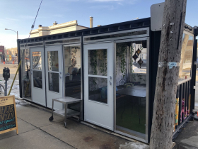 Shipping Container Dining at Cafe Benelux