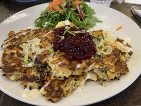 Danish Cauliflower Pancakes at Sisu Cafe