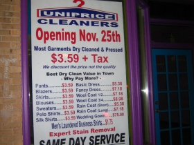 Uniprice Cleaners is moving.