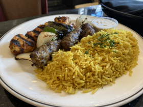 Grill combo for two…lamb kifta and chicken kabob