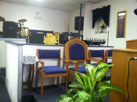 The altar of Rose Hill Missionary Baptist Church.