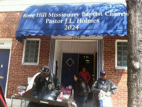 The outside of Rose Hill Missionary Baptist Church.