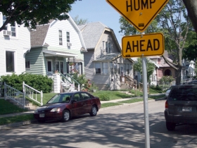 Speed Hump in front of Ald. Bob Donovan's home.