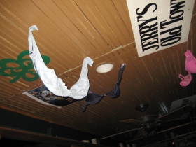 Yes, bras hang from the ceiling here.