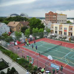 SOCCERFEST at the Silver City Townhomes Sports Courts. Organized by the Milwaukee Soccer Development Group.