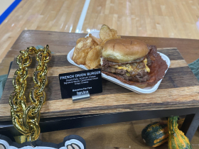French onion burger. Photo by Lauren Hafeman on Oct. 19, 2026.