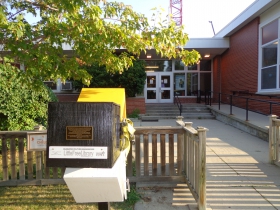 This Little Free library is front of the Kunkle Center.