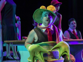 Nathaniel Catasca as The Tree Frog (back) The Florentine Opera Chorus