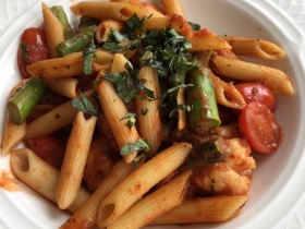 Penne with Sauteed Shrimp
