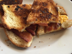 Grilled Cheese with sliced tomato and bacon