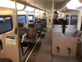 Inside Metrolink Passenger Car
