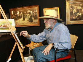 Old Master's Painting demonstration by Stuart Leopold. Photo by Erol Reyal