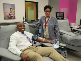 Mayor Cavalier Johnson Donates Blood