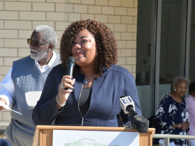 Monique Graham at LaMarr Franklin Lofts Ribbon Cutting