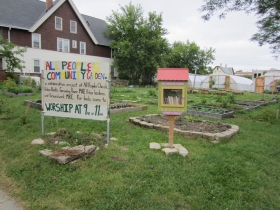 Little Free Library at All Peoples Community Garden.