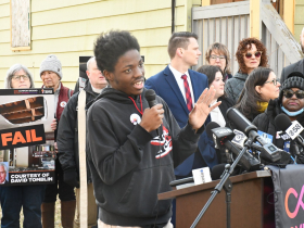 Ishon Arnold at Common Ground Crowd at Highgrove Holdings Press Conference