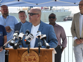 Council President José G. Pérez at Riverwalk Ribbon Cutting