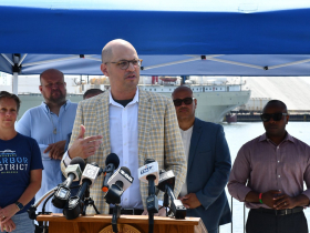 DCD Deputy Commissioner Sam Leichtling at Riverwalk Ribbon Cutting