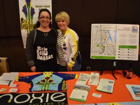 Carmen Berte and Berta Glodowski, members of the women’s riding group the Bella Donnas 