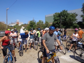 The riders on the Bicycle Tour of Milwaukee Bicycle History. Photo by Michael Horne