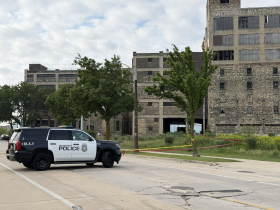 Police Security Site at Building Collapse at National Warehouse Corp.