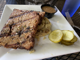 Meatloaf with garlic mashed