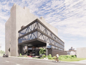 Planned office building at 350 S. Water St. rendering.