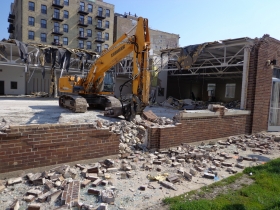 Demolition of 252 E. Menomonee St. to make way for MIAD's new residence hall.