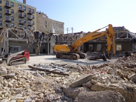 Demolition of 252 E. Menomonee St. to make way for MIAD's new residence hall.