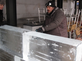 Building the ice bar