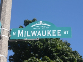 Milwaukee Street sign in the Historic Third Ward