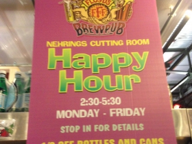 Nehring's Happy Hour Menu.
