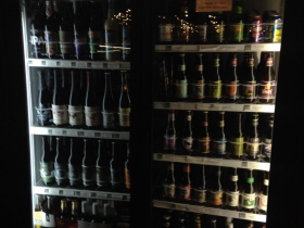 Thief Wine Shop & Bar beer fridge.