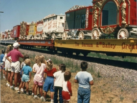 Watching the Circus Train, ca. 1985
