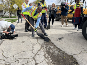 Mayor Cavalier Johnson Fills a Pothole