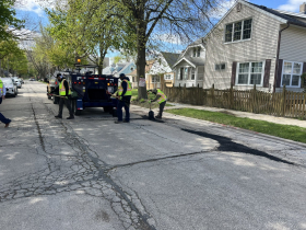 DPW Crew Filling Potholes