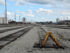 Railroad tracks at the port