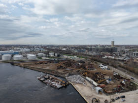 Barge Leaving 910 S. Water St.