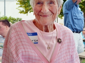 Now considered the grande-dame of the little picnic, the 99-year-old Lorraine Konkel was married to John (the last child born on the island) and produced 16 children.