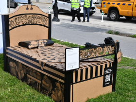 'Unsheltered' bed by Olivia Lorber and Reese Rousseau for Courage+