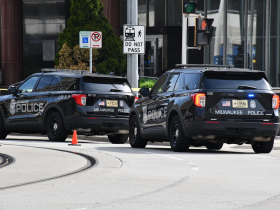 Large police presence outside the Milwaukee City Hall complex after reports of shots fired.