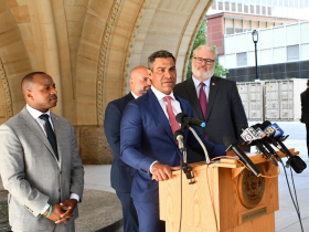 Miami Mayor Francis Suarez Speaks at Milwaukee City Hall