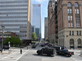 Large police presence outside the Milwaukee City Hall complex after reports of shots fired.