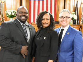 Council Newcomers DiAndre Jackson, Sharlen P. Moore and Peter Burgelis