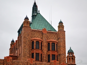 The top of the Bell Building.