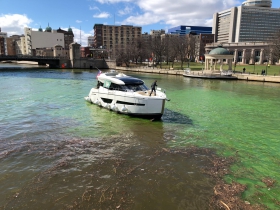Yacht in the Green River